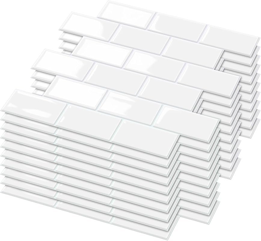 Joysticky 10-Sheet Laser Crystal Texture Peel and Stick Backsplash Til