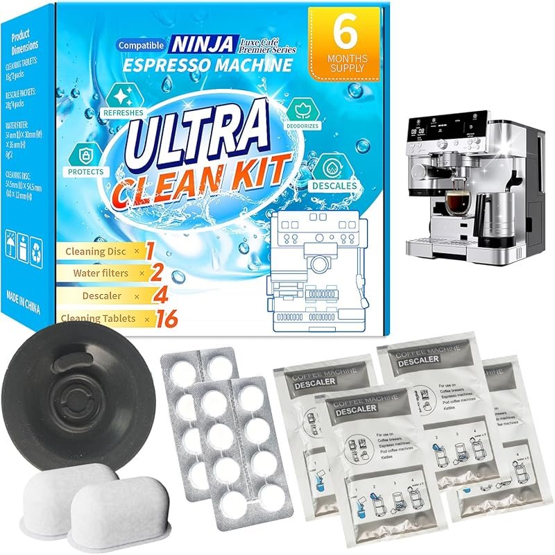 6-Month Ninja Luxe Cafe Cleaning Kit – Descale, Filters, Discs & More