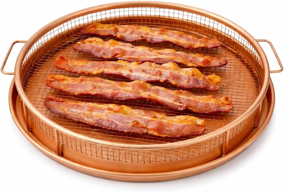 Gotham Steel 2 Piece Copper Non-Stick Air Fry Tray, Scratch-Proof & Di