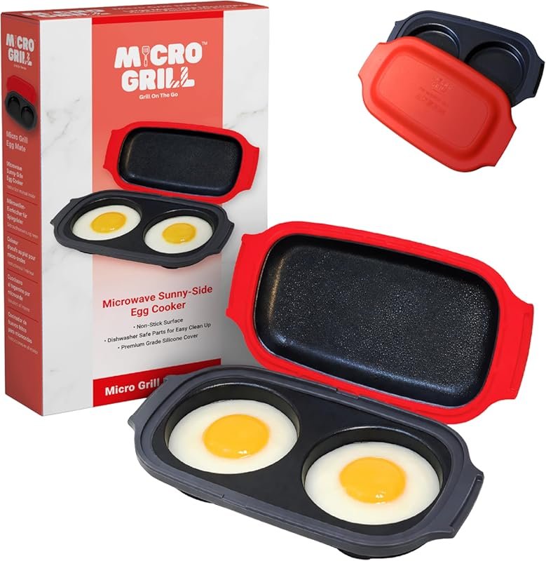 Egg Mate Microwave Egg Cooker: 2-Egg Sunny Side Up Maker with Steam Ve