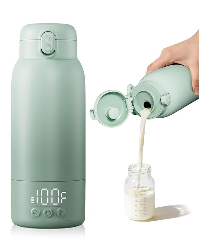 Portable Bottle Warmer – Fast Heating & Long Battery Life, 17oz Large 
