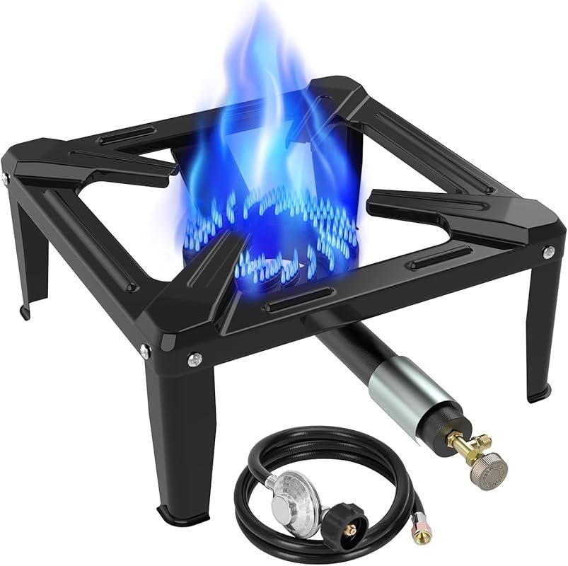 Llamaviva Portable Propane Camping Stove Single Burner Wok Cooking wit