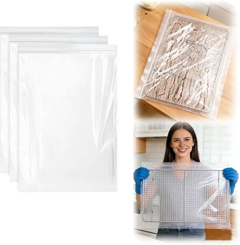 Heavy Duty Reusable No-Scrub Oven Rack Cleaning Bags 3-Pack