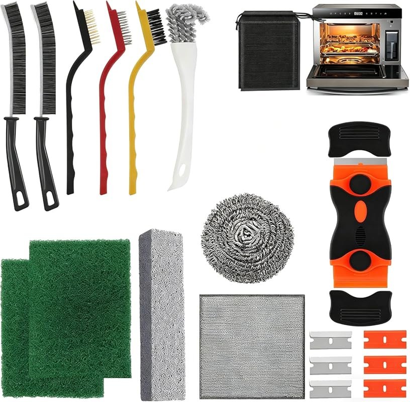 12-Piece Heavy Duty Oven Cleaning Kit with Brush, Scraper & Sponges