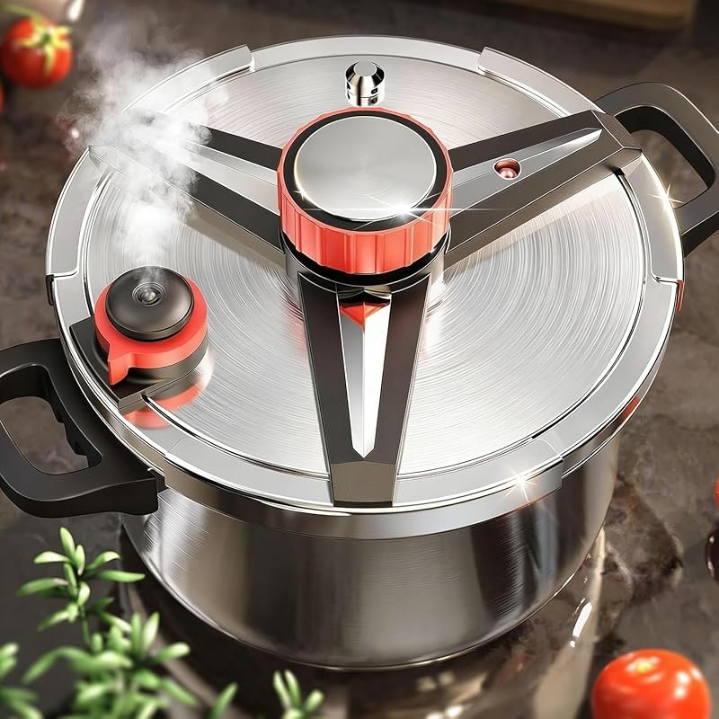 18/8 Stainless Steel Pressure Cooker 10 QT, Save 70% Cooking Time with