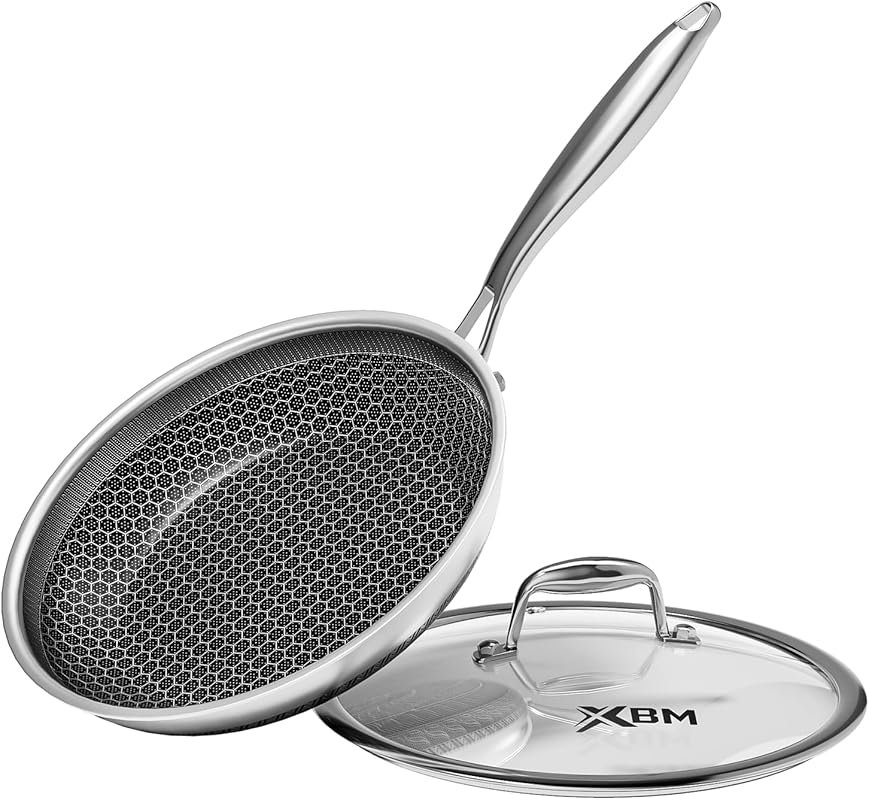 8 Inch Nonstick Induction Frying Pan With Lid, PFOA Free Scratch-Proof