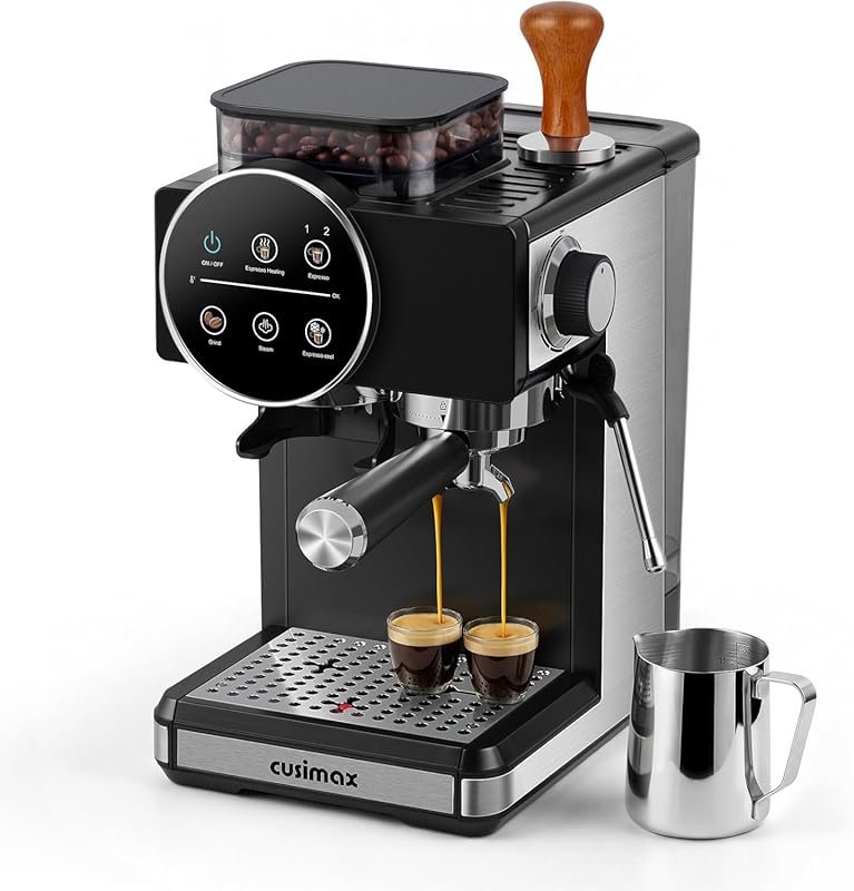 20 Bar Professional Espresso Machine with Grinder & Milk Frother, 60oz