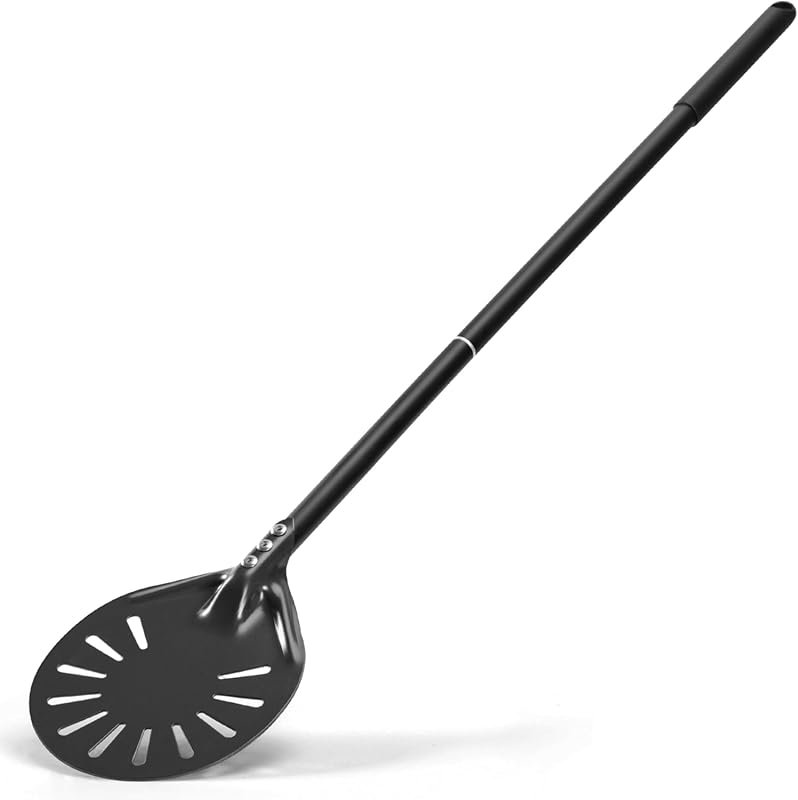 7” Restaurant-Grade Aluminum Perforated Pizza Turner with Extra Long H