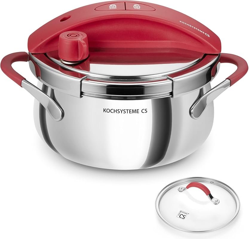 KOCH SYSTEME CS 3.2 Quart Stainless Steel Pressure Cooker with Glass L
