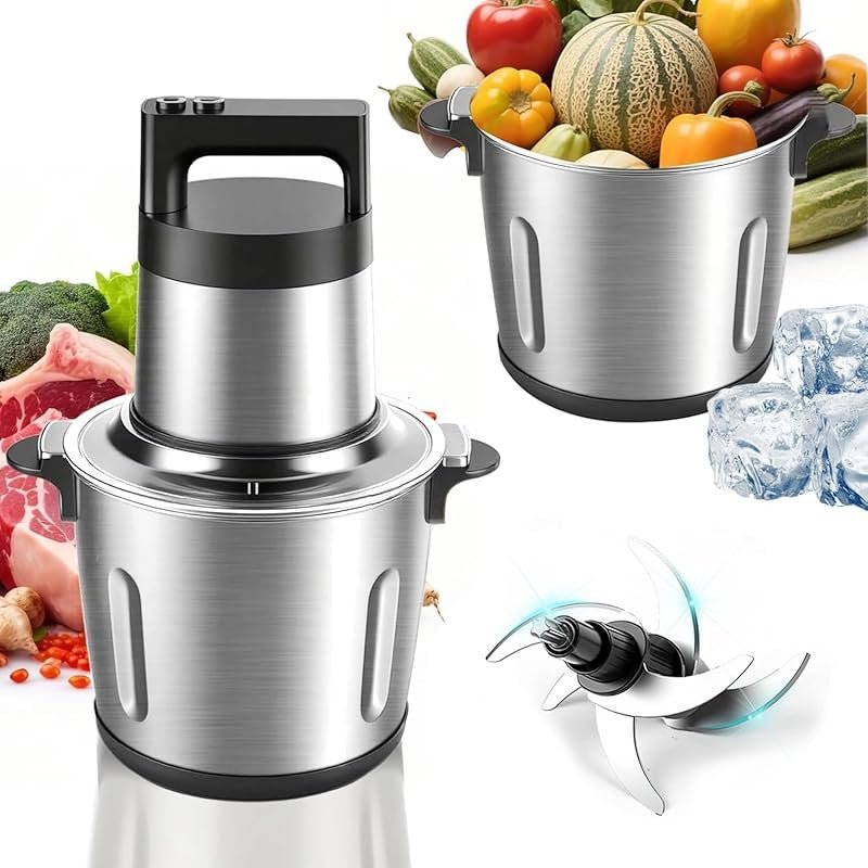 6L Heavy Duty Electric Meat Grinder & Food Processor, 1200W, Stainless