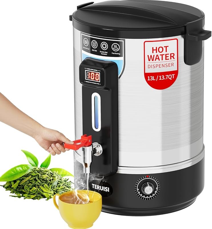 13L Commercial Hot Water Dispenser with Stainless Spigot, Adjustable T