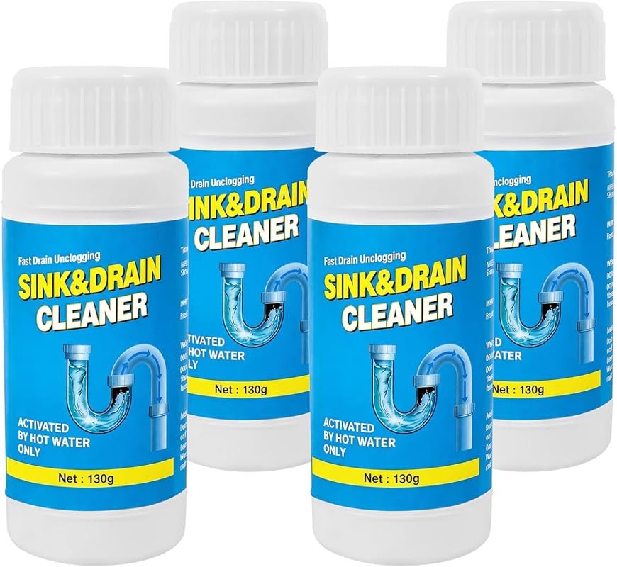 Powerful Foam Sink Drain Clog Remover, Fast Hair Cleaning, 4 Pack