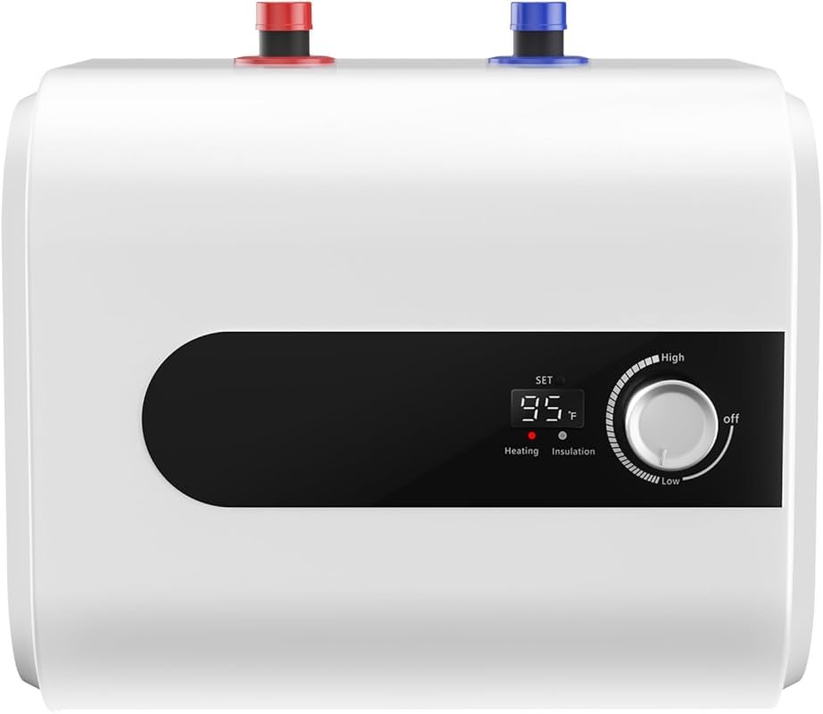 1.6 Gallon Mini Tank Water Heater for Point-of-Use Kitchen and Office