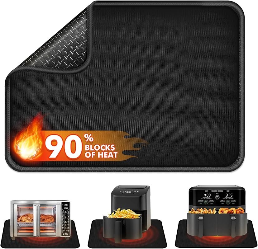 14"x12" 2 mm Heat‑Resistant Mat for Air Fryer and Oven – 90% Heat Shie
