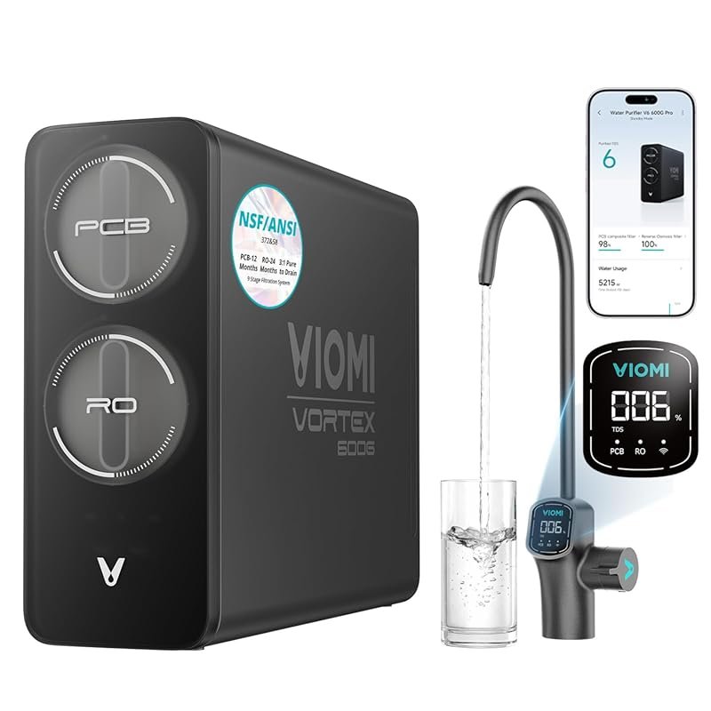 VIOMI V6 Pro 9-Stage NSF/ANSI Certified Under Sink Tankless RO System 