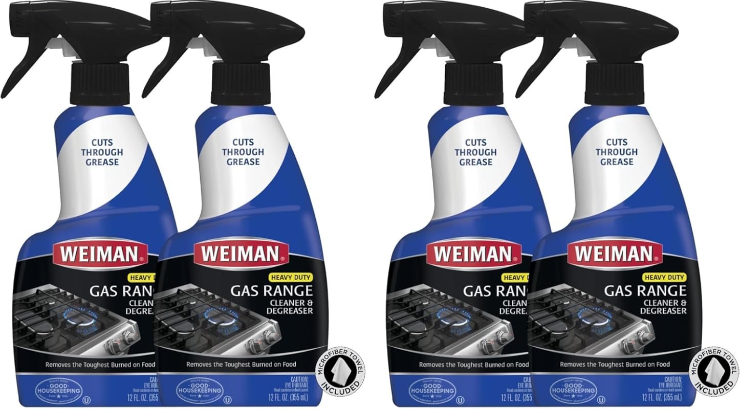Weiman Heavy Duty Stove Top Cleaner Degreaser with MicroFiber Towel
