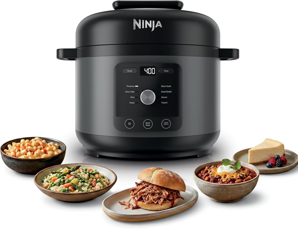 Ninja HyperHeat 9-in-1 Electric Pressure Cooker, 6.5‑Quart Gray, Sear/