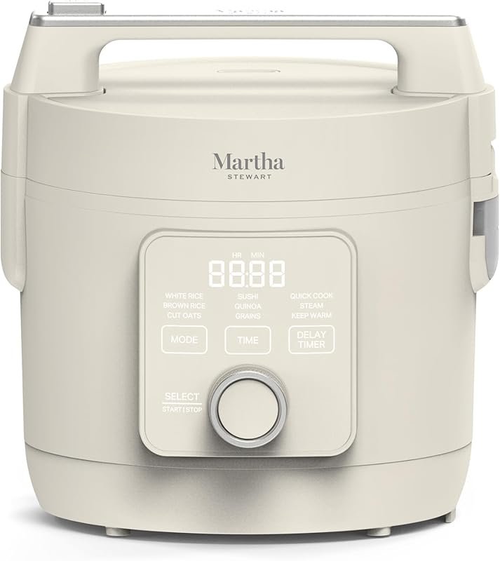 Martha Stewart 4-Cup Rice Cooker with Ceramic Non-Stick Pot & Presets