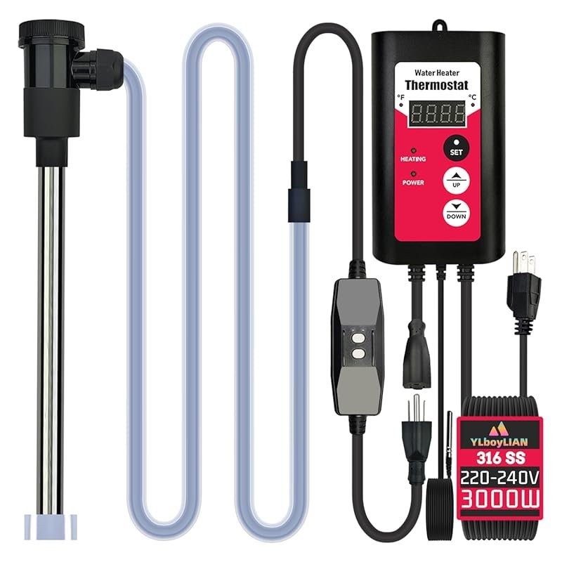3000W 240V Fully Submersible Portable Pool & Bathtub Water Heater with