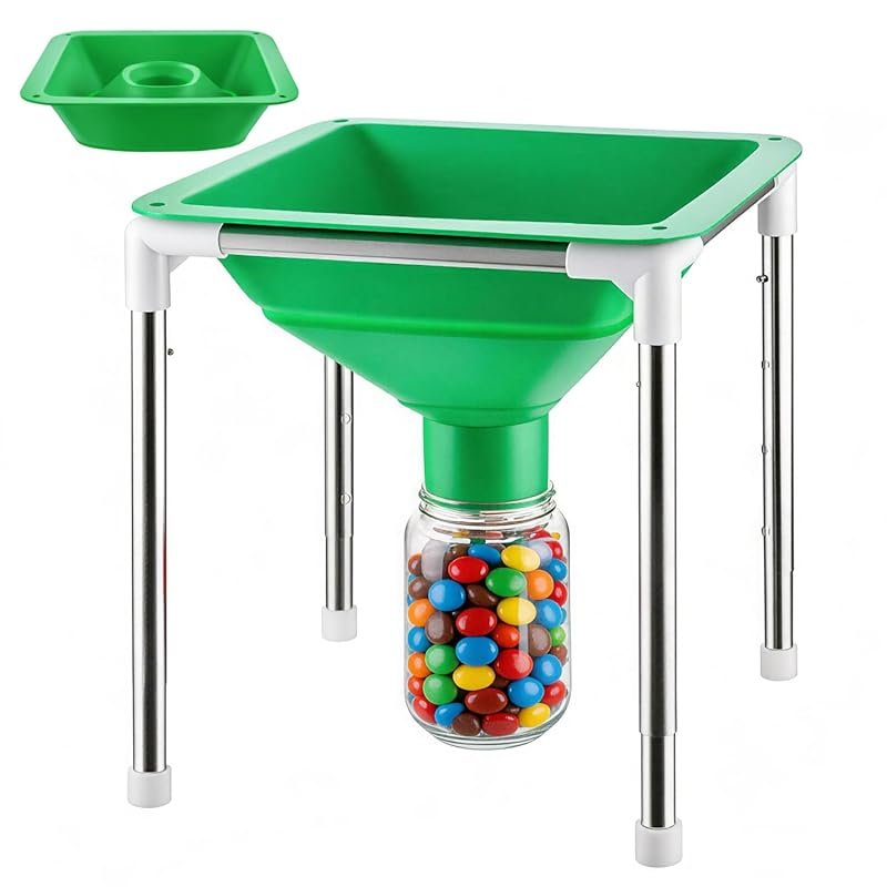 Extra Large Silicone Funnel with Adjustable Stand, Fits All Harvest Ri