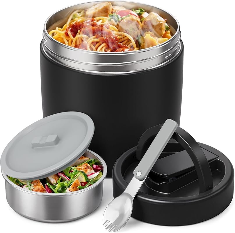 HOMEKOL 40.5oz Insulated Lunch Container with 12oz Inner Jar, Wide Mou