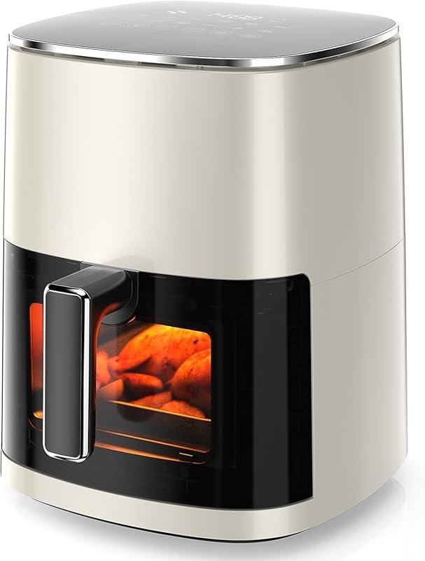 6‑Quart Square Air Fryer with Visual Window – 400°F Fast Heating, 12 C
