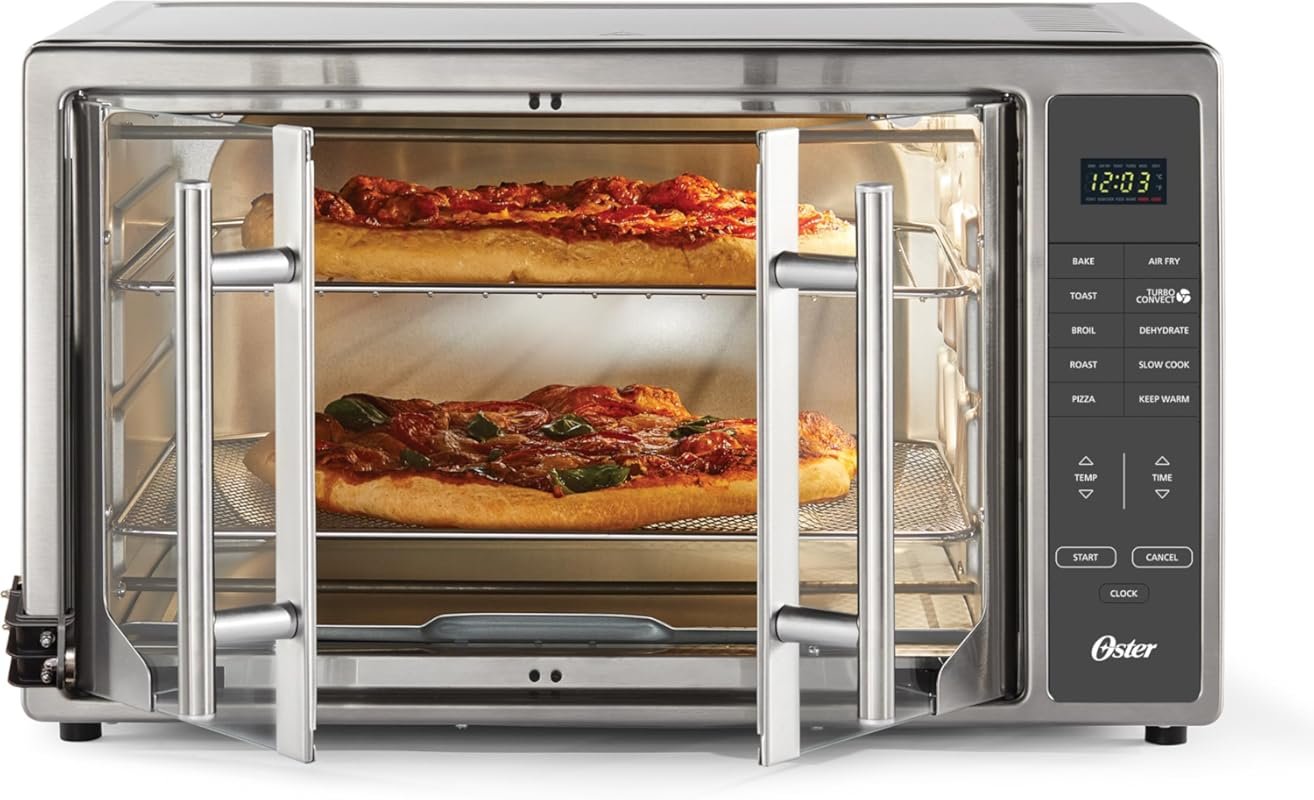 Oster Extra Large 42L French Door Air Fry Toaster Oven with 10 Functio