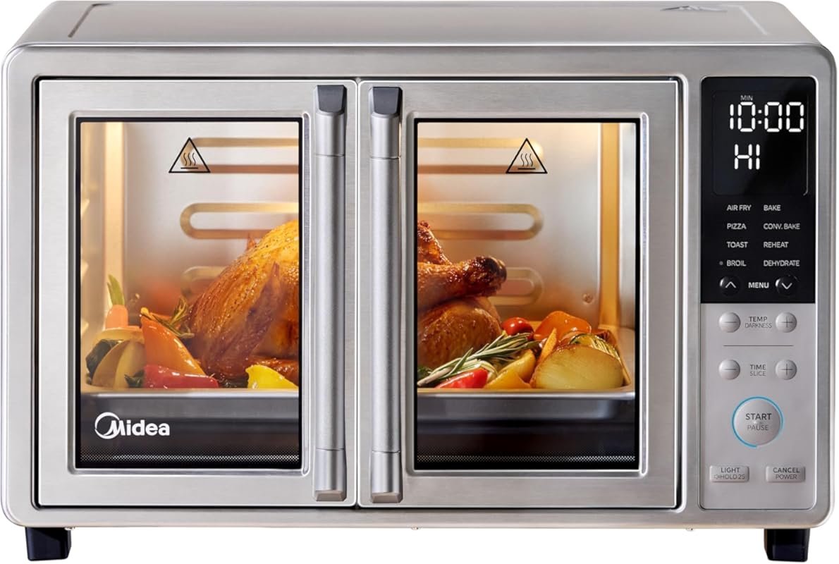 Midea Flexify Slim 8‑in‑1 French Door Toaster Oven – 25 qt Capacity, I