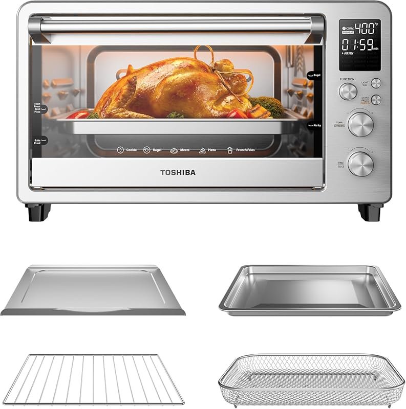 Toshiba ChefFry Air Fryer Toaster Oven Combo, 26.4-Quart, Toast & Dehy
