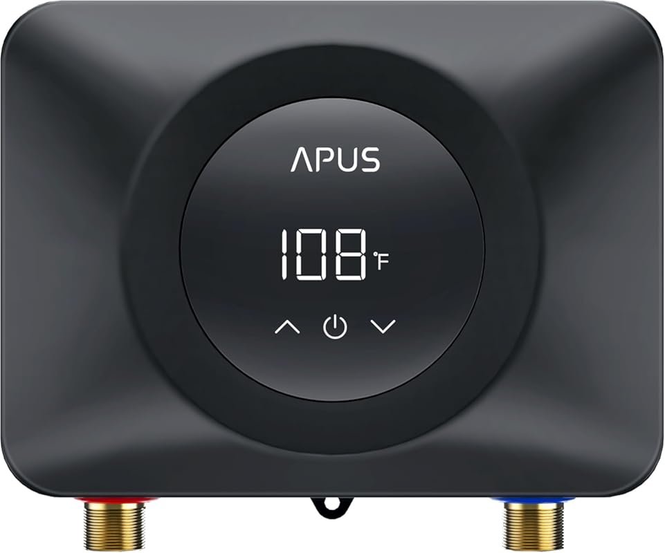 APUS 4500W 240V Under Sink Tankless Water Heater with LED Display for 