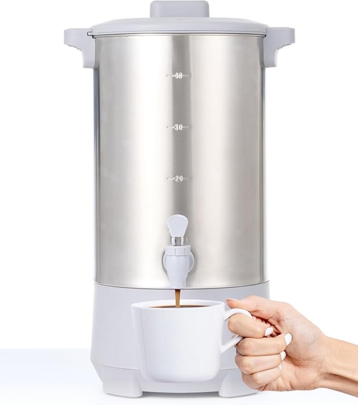 SYBO 45‑Cup 6L Stainless Steel Coffee Urn & Hot Water Dispenser, Fast‑