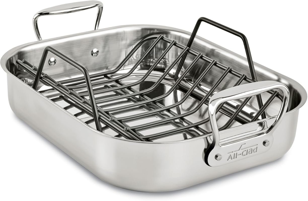 All-Clad Specialty Stainless Steel Roaster with Rack (11x14 Inch) - Ov
