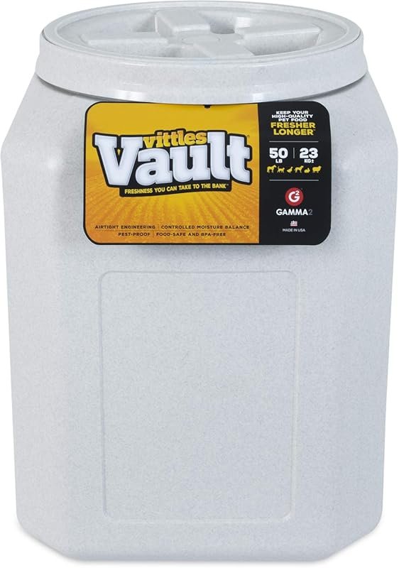 Gamma2 Vittles Vault 50 lb Airtight Pet Food Container, Sealed, Dog an