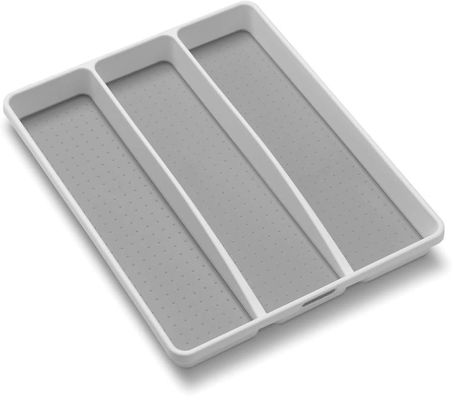 madesmart 3 Compartment Utensil Tray Storage Organizer with Non-Slip L