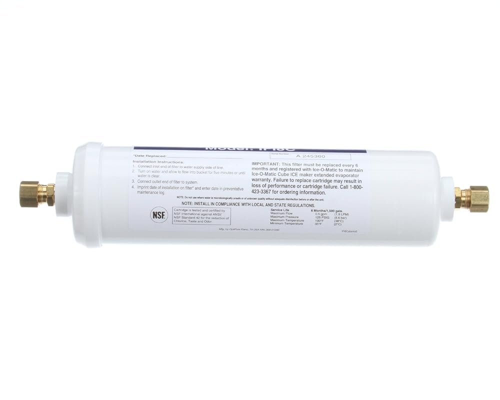 Ice O Matic IFI8C In-Line 3/8-Inch Compression Water Filter Cartridge 