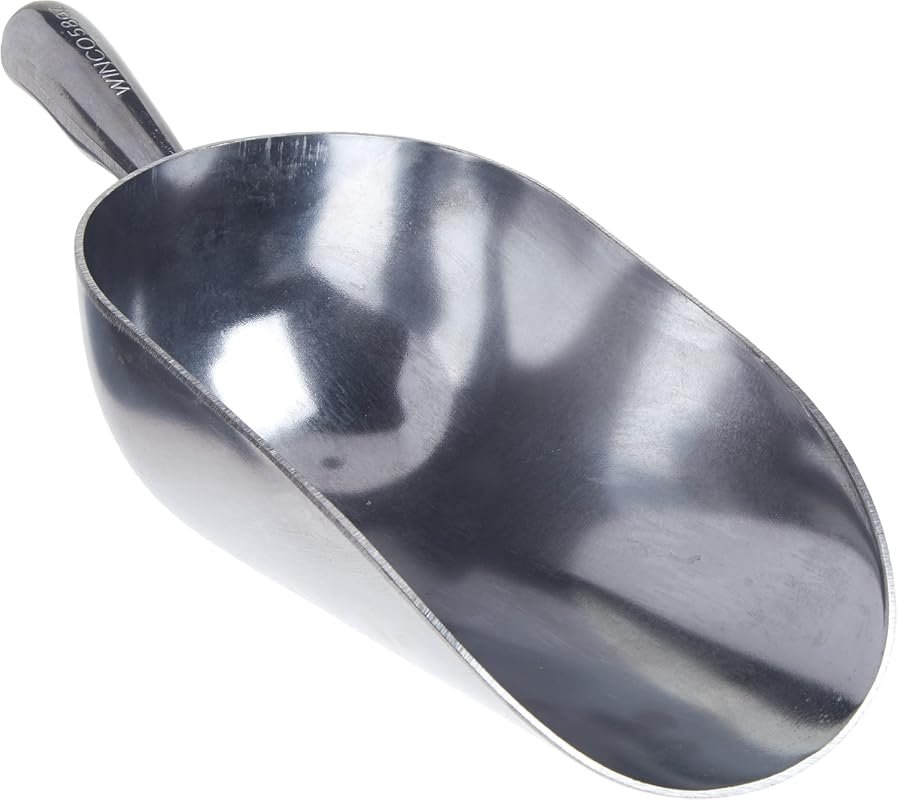 Winco Aluminum Utility Scoop 58-Ounce Medium Size for Ice Flour and Bu