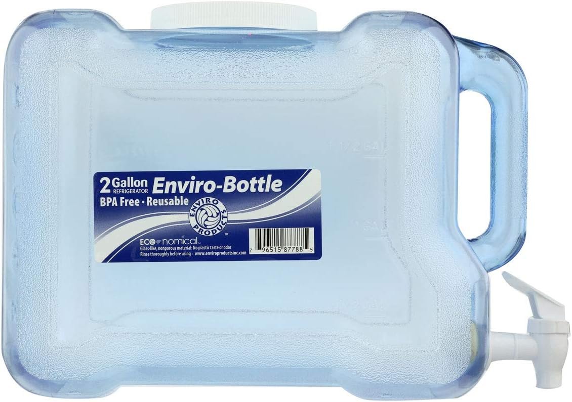 New Wave Enviro BPA-Free 2 Gallon Refrigerator Bottle with Spigot for 