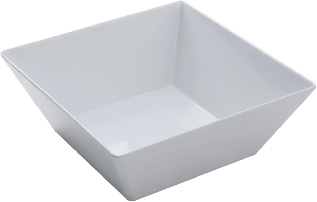 American Metalcraft MELSQ117 12 Square Melamine Bowl, 208 oz White - Durable