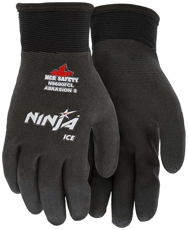 MCR Safety Ninja Ice Insulated Work Gloves - 15-Gauge Nylon with Acryl