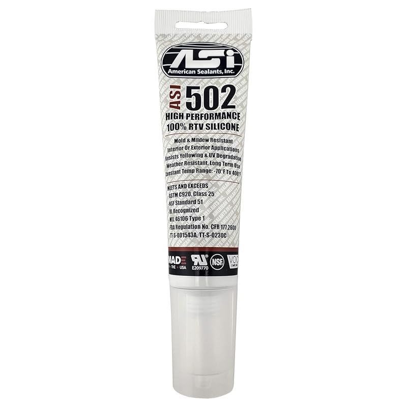 100% RTV Silicone Sealant Adhesive Clear 2.8 Ounce Squeeze Tube for Ho