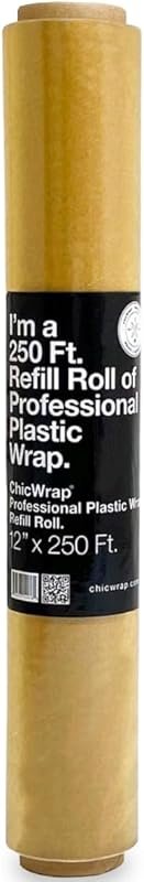 ChicWrap Professional Grade Plastic Wrap Refill Roll, 12 Inch x 250 Fe