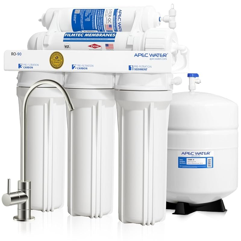 APEC Water RO-90 NSF Certified 5-Stage Under Sink Reverse Osmosis Syst