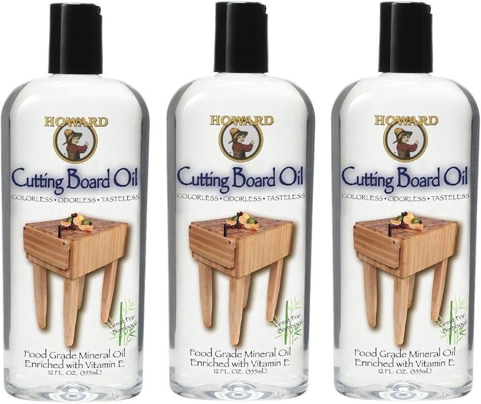 Howard Products BBB012 Butcher Block and Cutting Board Oil 12 oz - 3-P