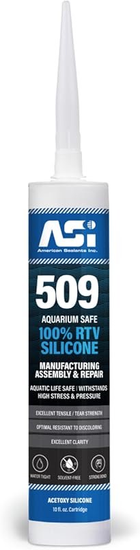 ASI Black Aquarium Silicone Sealant 10.2 Ounce Cartridge for Fish Tank