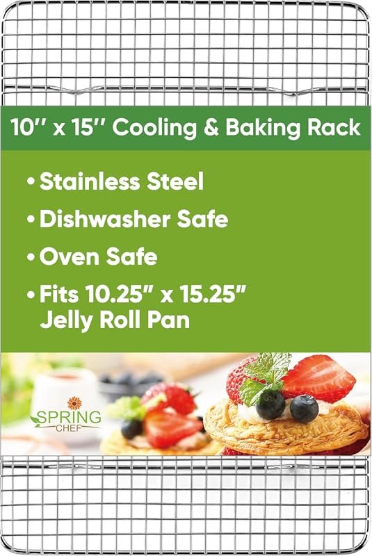 Spring Chef 10x15 Inch Stainless Steel Cooling Rack for Baking, Heavy 