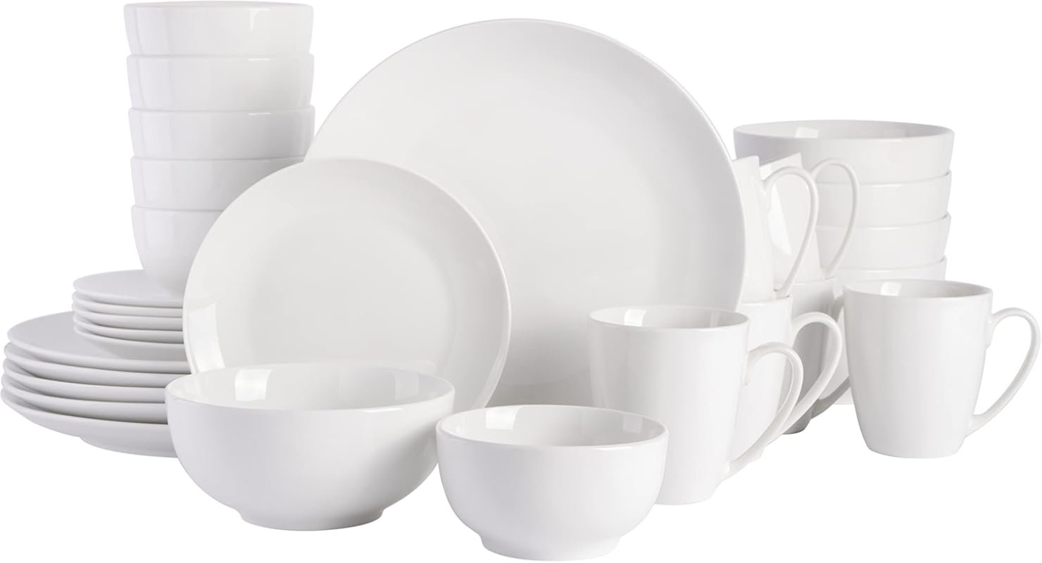 Gibson Home Ogalla 30-Piece Porcelain Dinnerware Set for 6, Chip & Scr