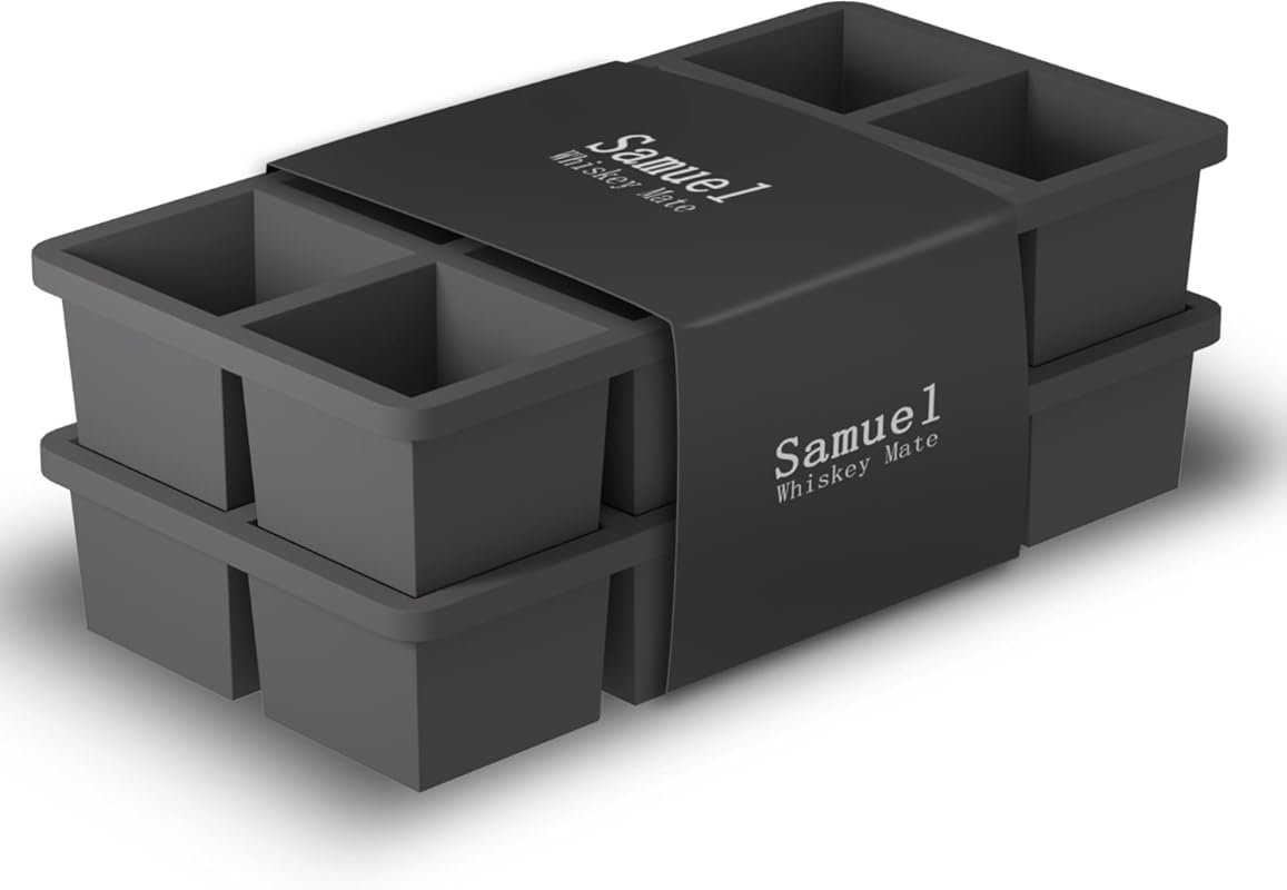 Samuelworld 2-Pack Ice Cube Molds - 2-Inch Cubes, 8 Cavity Easy Releas