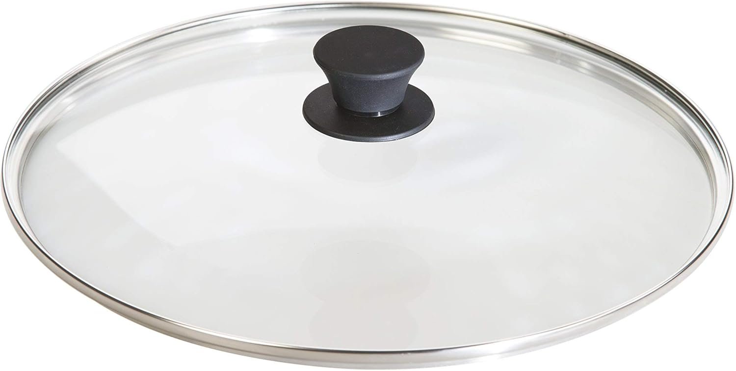 Lodge 12-Inch Tempered Glass Lid with Silicone Knob for Skillets and D