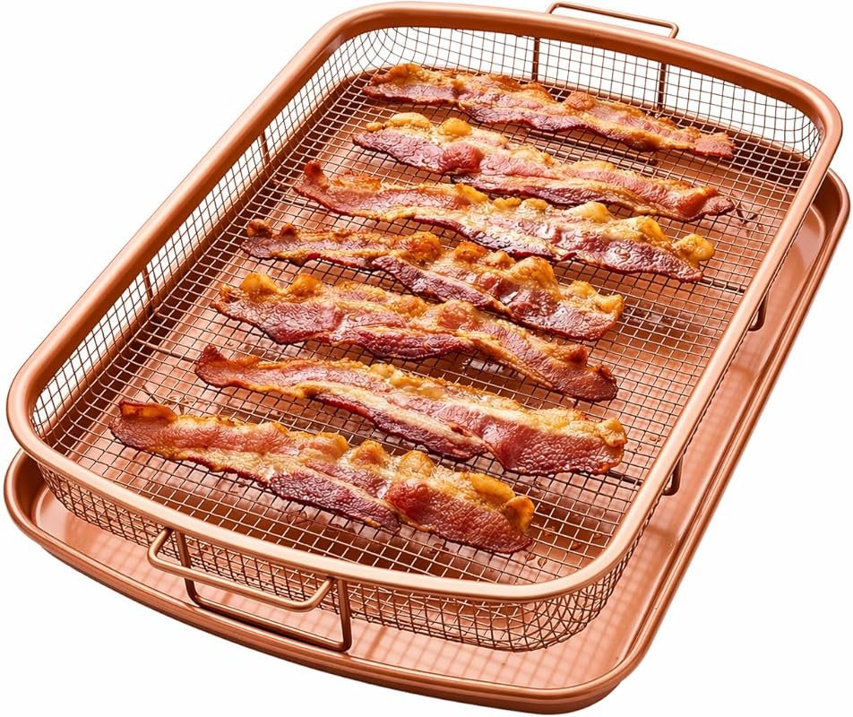 Gotham Steel 2-Piece Baking Sheet with Air Fry Rack, 16.5x12.5 Inch Mu