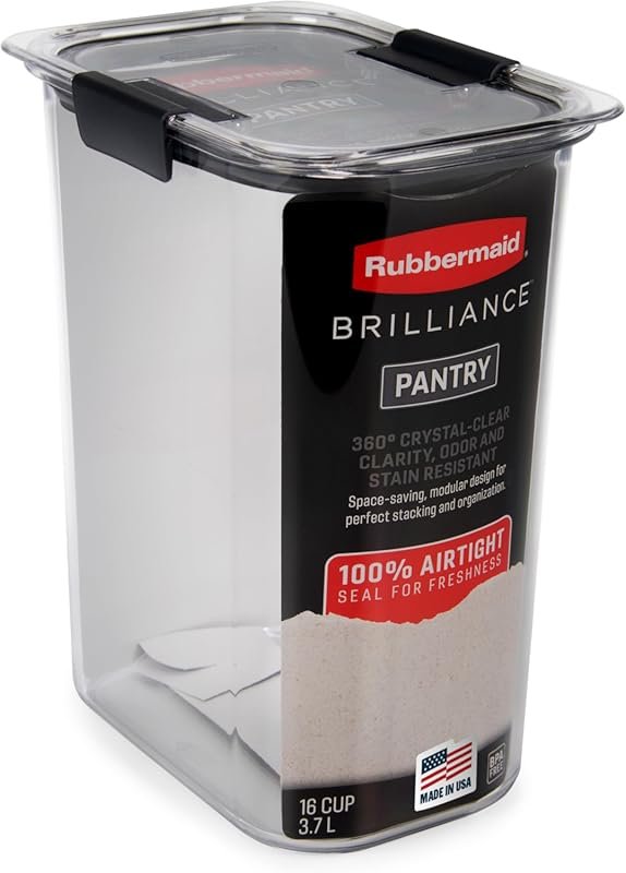 Rubbermaid Brilliance 16-Cup Airtight Food Storage Container Clear/Gre
